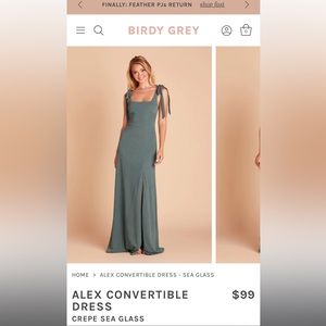 Birdy Grey Alex Convertible Dress - Sea Glass Crepe